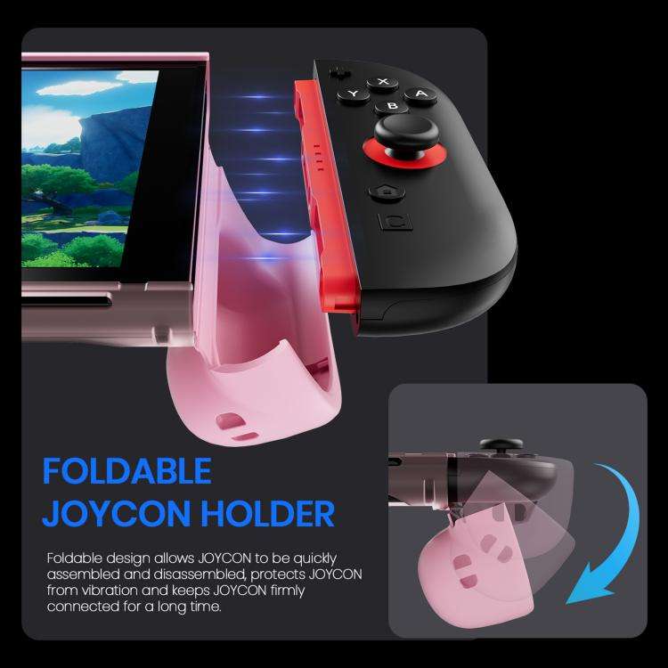 For Nintendo Switch 2 XDcase Transparent Armor Soft-Touch TPU Protective Case with Front Cover(Pink)