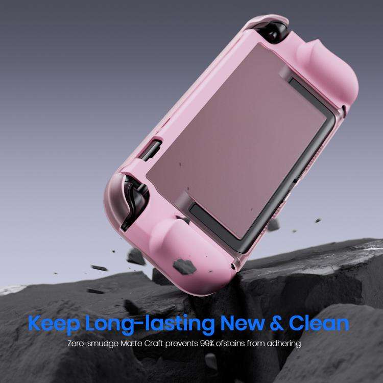 For Nintendo Switch 2 XDcase Transparent Armor Soft-Touch TPU Protective Case with Front Cover(Pink)