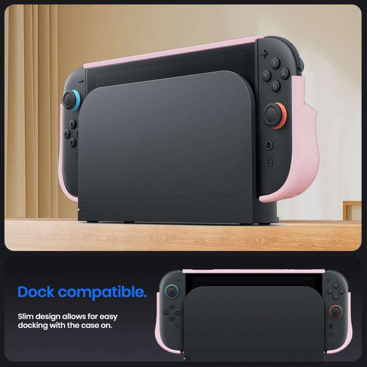 For Nintendo Switch 2 XDcase Transparent Armor Soft-Touch TPU Protective Case with Front Cover(Pink)