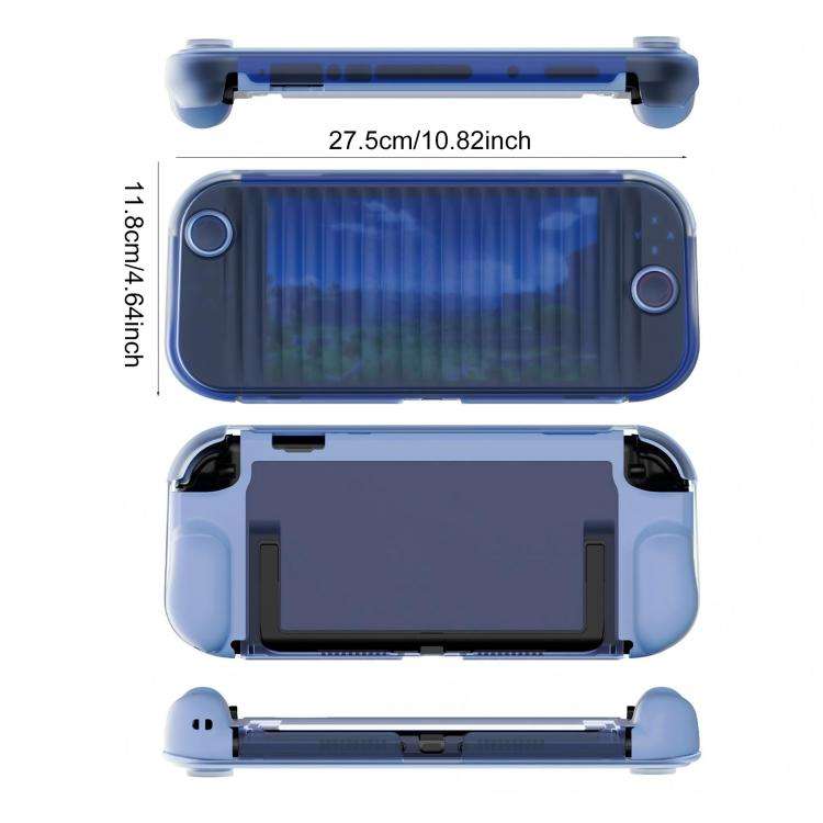 For Nintendo Switch 2 XDcase Transparent Armor Soft-Touch TPU Protective Case with Front Cover(Blue)