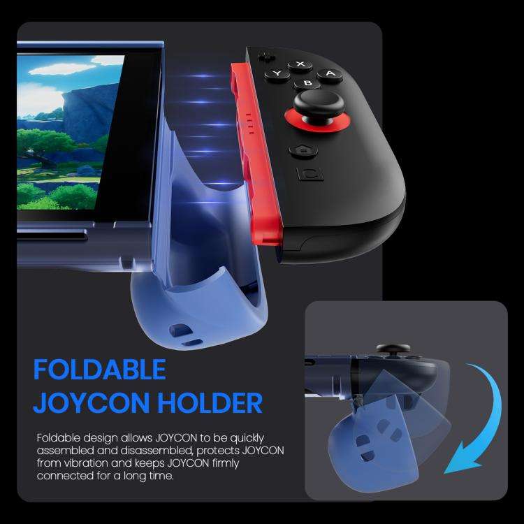 For Nintendo Switch 2 XDcase Transparent Armor Soft-Touch TPU Protective Case with Front Cover(Blue)