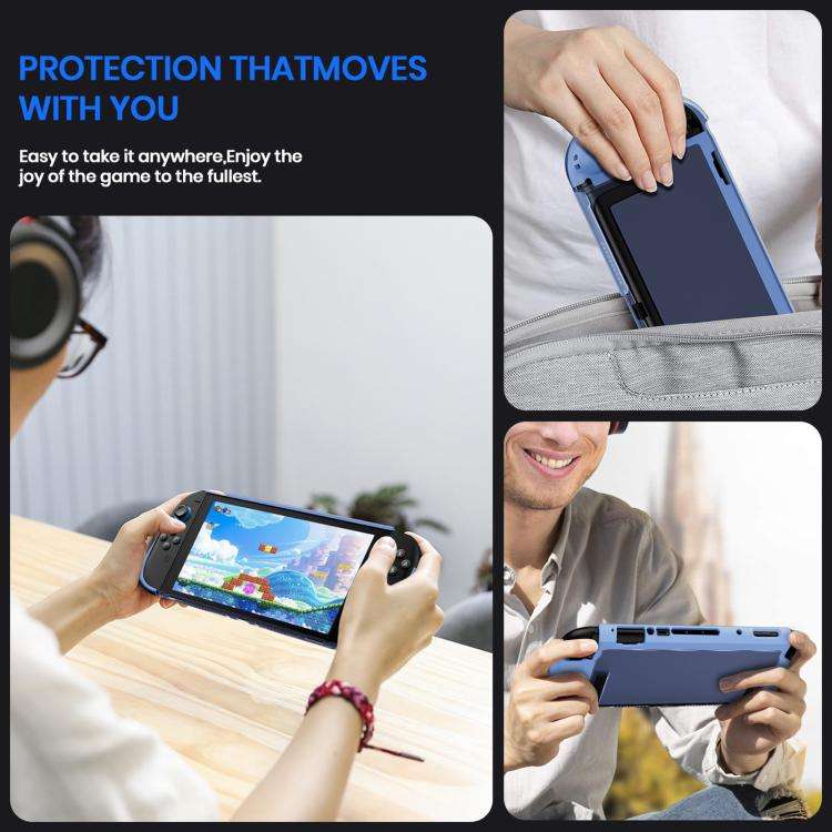 For Nintendo Switch 2 XDcase Transparent Armor Soft-Touch TPU Protective Case with Front Cover(Blue)