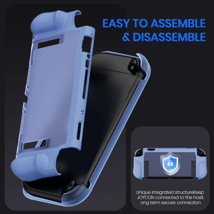 For Nintendo Switch 2 XDcase Transparent Armor Soft-Touch TPU Protective Case with Front Cover(Blue)