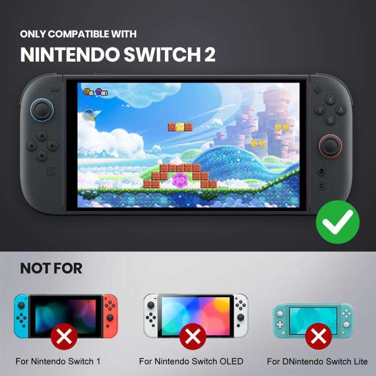 For Nintendo Switch 2 XDcase Transparent Armor Soft-Touch TPU Protective Case with Front Cover(Blue)