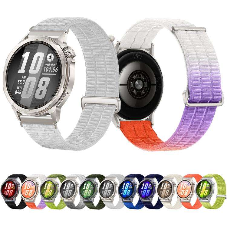 18mm Double-Link Cloud Feel Breathable Nylon Loop Metal Connectors Watch Band(Prairie Green)