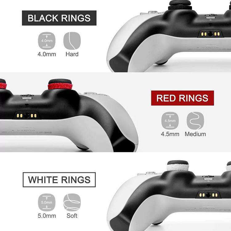 XDcase 8pcs Soft Silicone Aiming Precision Rings for PS4 / PS5 / Xbox / Switch / Google Stadia(Bl...