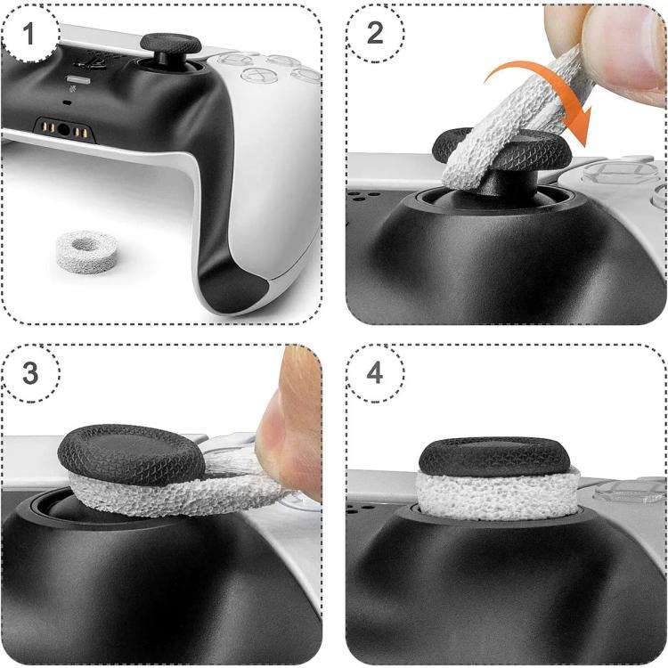 XDcase 8pcs Soft Silicone Aiming Precision Rings for PS4 / PS5 / Xbox / Switch / Google Stadia(Bl...