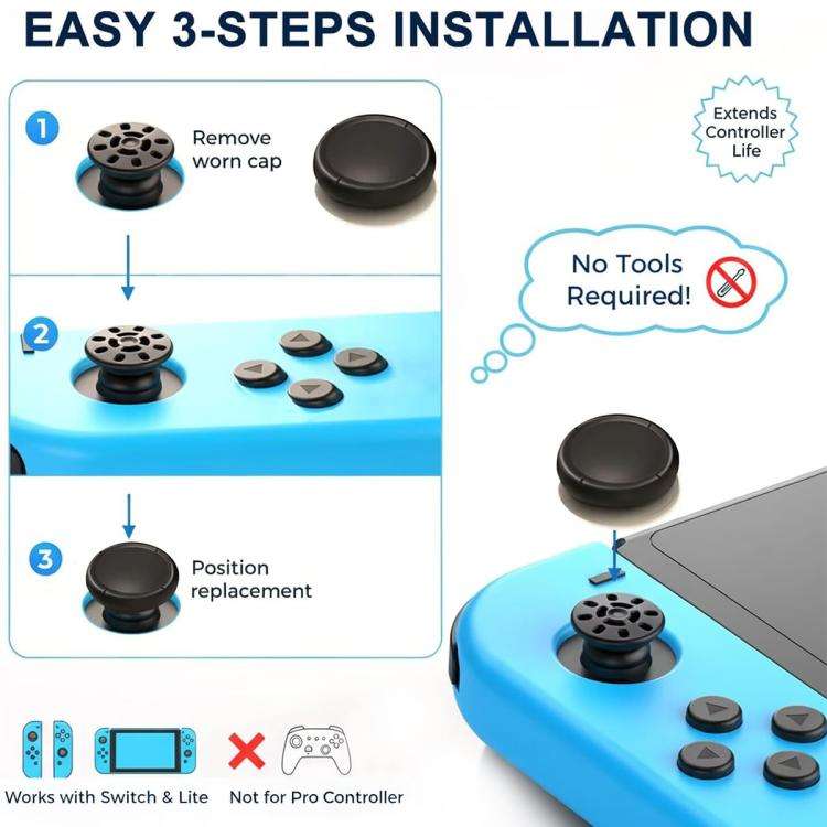 XDcase 8pcs Joystick Controller Replacement Thumb Grip Cap for Switch / Switch Lite / Switch OLED...