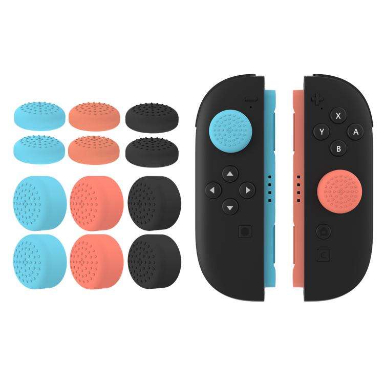 XDcase 12pcs Thumbstick Silicone Anti-Slip Cap for Nintendo Switch 2(Orange/Blue/Black)