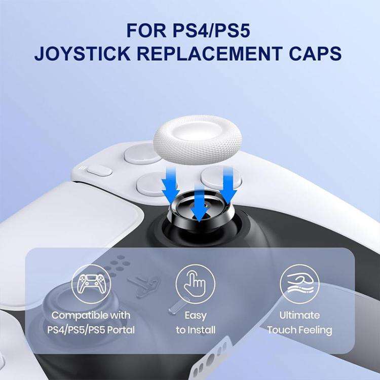 XDcase 10pcs Joystick Replacement Thumb Grip Caps for PS5 / PS4(White)