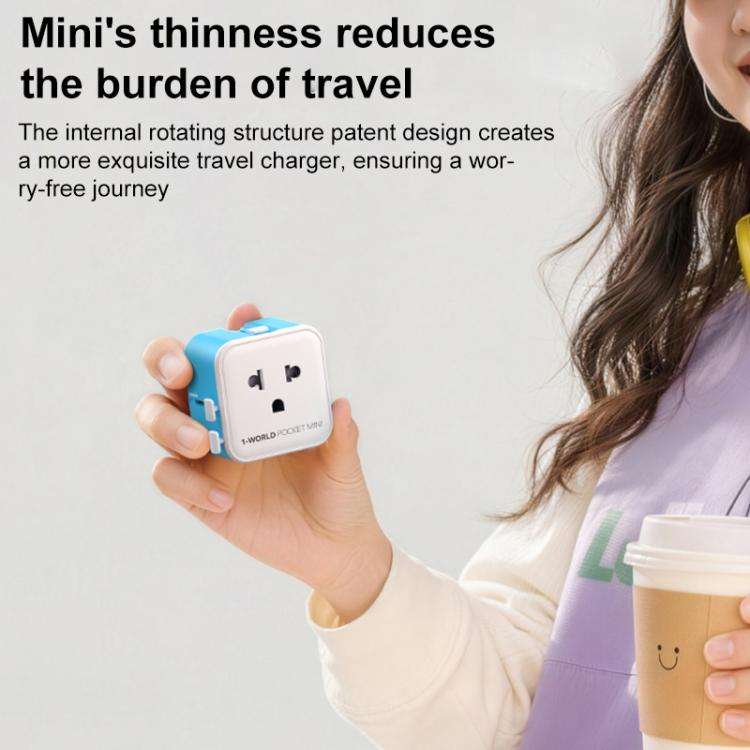 MOMAX UA37 1-World Pocket Mini Ultra-thin Universal Travel Adapter, Plug:US Plug(Blue)