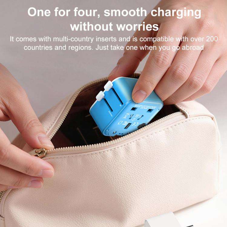 MOMAX UA37 1-World Pocket Mini Ultra-thin Universal Travel Adapter, Plug:US Plug(Blue)