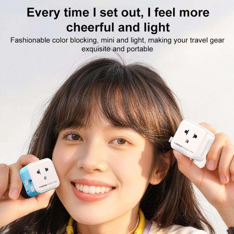 MOMAX UA37 1-World Pocket Mini Ultra-thin Universal Travel Adapter, Plug:US Plug(Blue)