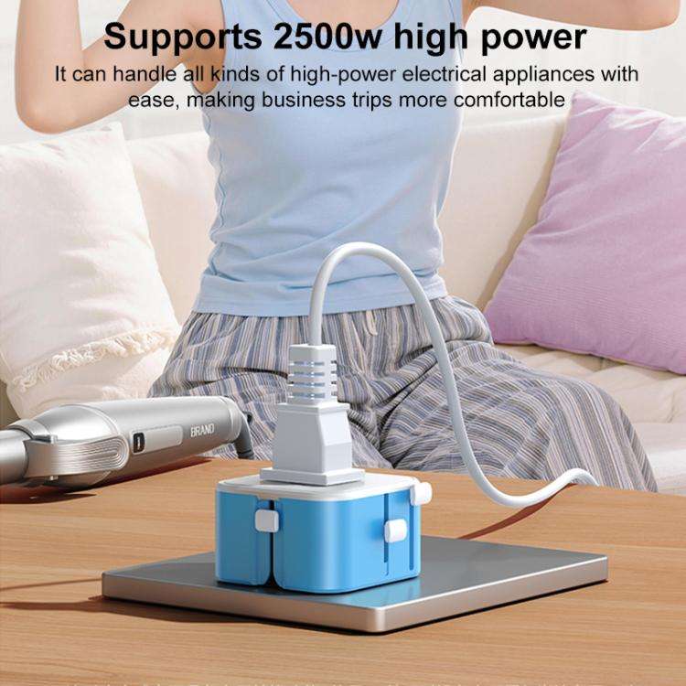 MOMAX UA37 1-World Pocket Mini Ultra-thin Universal Travel Adapter, Plug:US Plug(Blue)