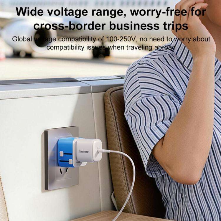 MOMAX UA37 1-World Pocket Mini Ultra-thin Universal Travel Adapter, Plug:US Plug(Blue)