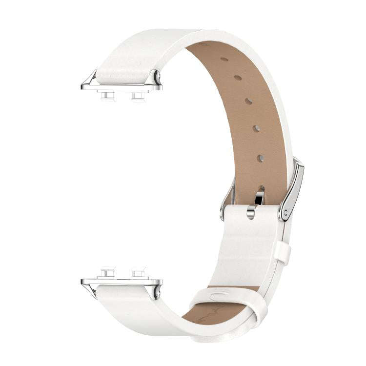 For Huawei Band 11 / Band 11 Pro MIJOBS Microfiber Vegan Leather Watch Band(White Silver)