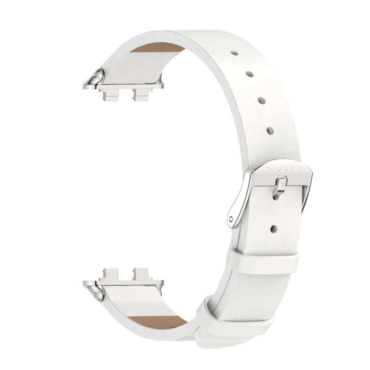 For Huawei Band 11 / Band 11 Pro MIJOBS Microfiber Vegan Leather Watch Band(White Silver)