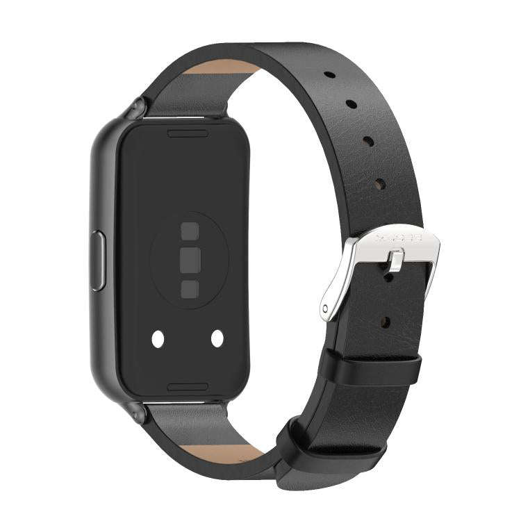 For Huawei Band 11 / Band 11 Pro MIJOBS Microfiber Vegan Leather Watch Band(Black)