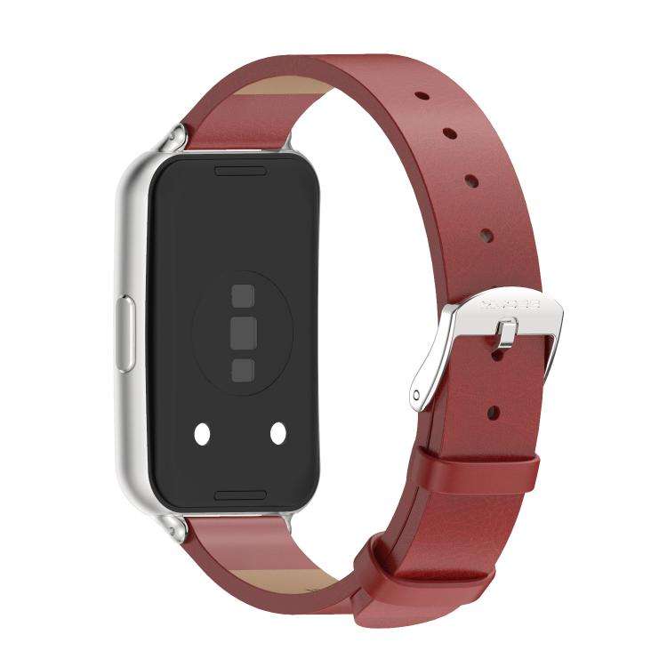 For Huawei Band 11 / Band 11 Pro MIJOBS Microfiber Vegan Leather Watch Band(Red Silver)