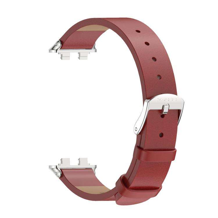 For Huawei Band 11 / Band 11 Pro MIJOBS Microfiber Vegan Leather Watch Band(Red Silver)