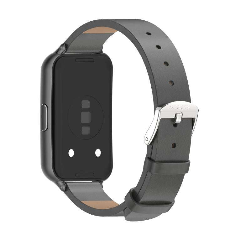 For Huawei Band 11 / Band 11 Pro MIJOBS Microfiber Vegan Leather Watch Band(Grey Black)