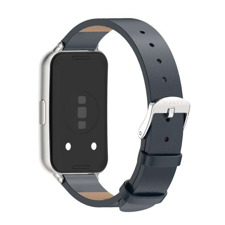 For Huawei Band 11 / Band 11 Pro MIJOBS Microfiber Vegan Leather Watch Band(Blue Silver)