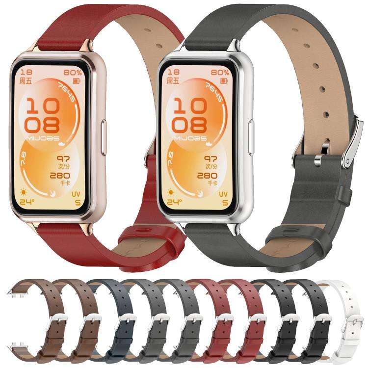 For Huawei Band 11 / Band 11 Pro MIJOBS Microfiber Vegan Leather Watch Band(Red Silver)