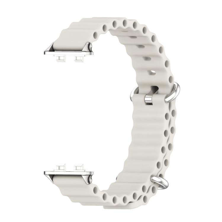 For Huawei Band 11 / Band 11 Pro MIJOBS Ocean Silicone Breathable Watch Band(Grey+Silver)