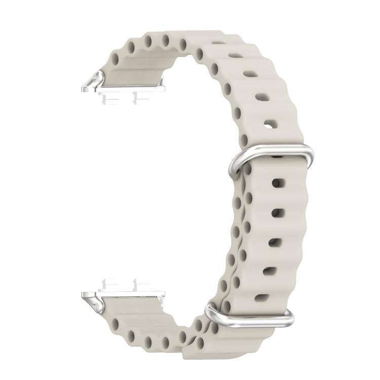 For Huawei Band 11 / Band 11 Pro MIJOBS Ocean Silicone Breathable Watch Band(Grey+Silver)
