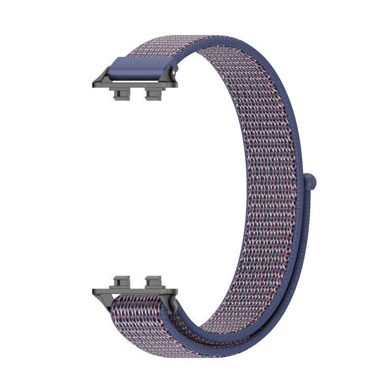 For Huawei Band 11 / Band 11 Pro MIJOBS Breathable Nylon Loop Watch Band(Midnight Blue Black)