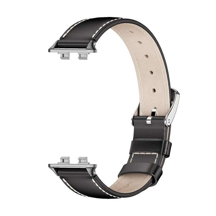 For Huawei Band 11 / Band 11 Pro MIJOBS Top Grain Cowhide Watch Band(Black)