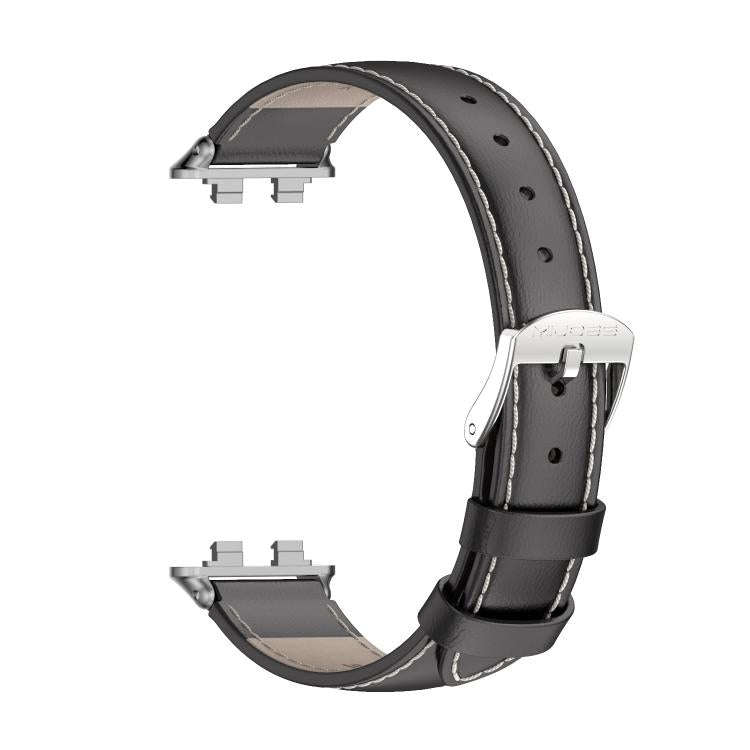 For Huawei Band 11 / Band 11 Pro MIJOBS Top Grain Cowhide Watch Band(Black)