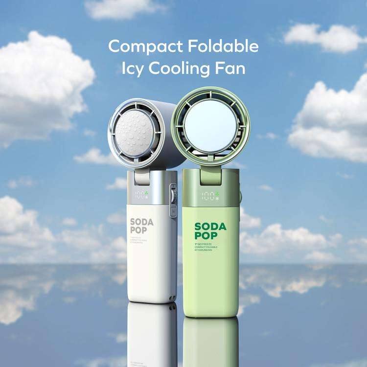 MOMAX IF21 GO FREEZE Ice Compress Folding High-Speed Handheld Fan(Green)