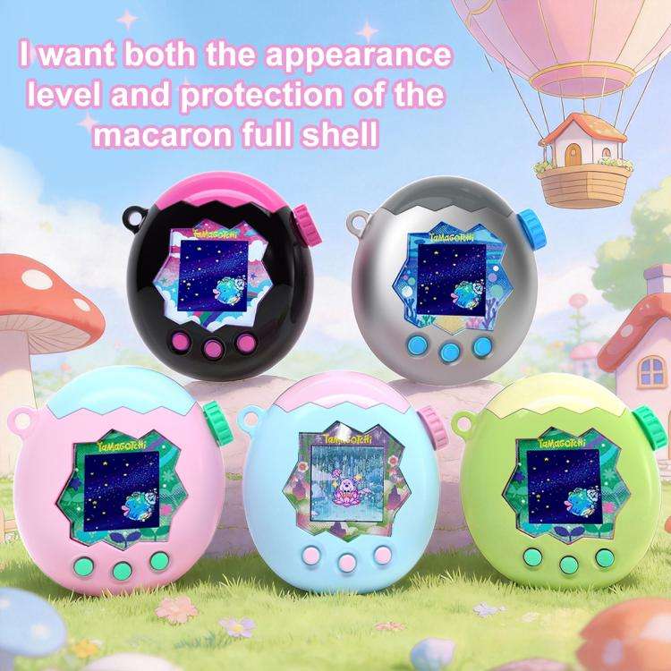 For Tamagotchi Paradise XDcase Virtual Pet Device Two-tone Protective Case(Pink Blue)