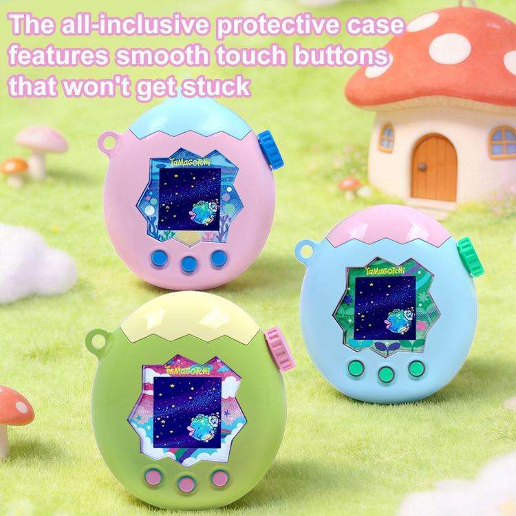 For Tamagotchi Paradise XDcase Virtual Pet Device Two-tone Protective Case(Pink Blue)