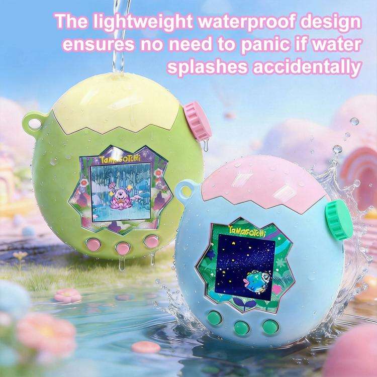 For Tamagotchi Paradise XDcase Virtual Pet Device Two-tone Protective Case(Pink Blue)
