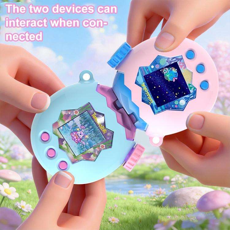 For Tamagotchi Paradise XDcase Virtual Pet Device Two-tone Protective Case(Pink Blue)