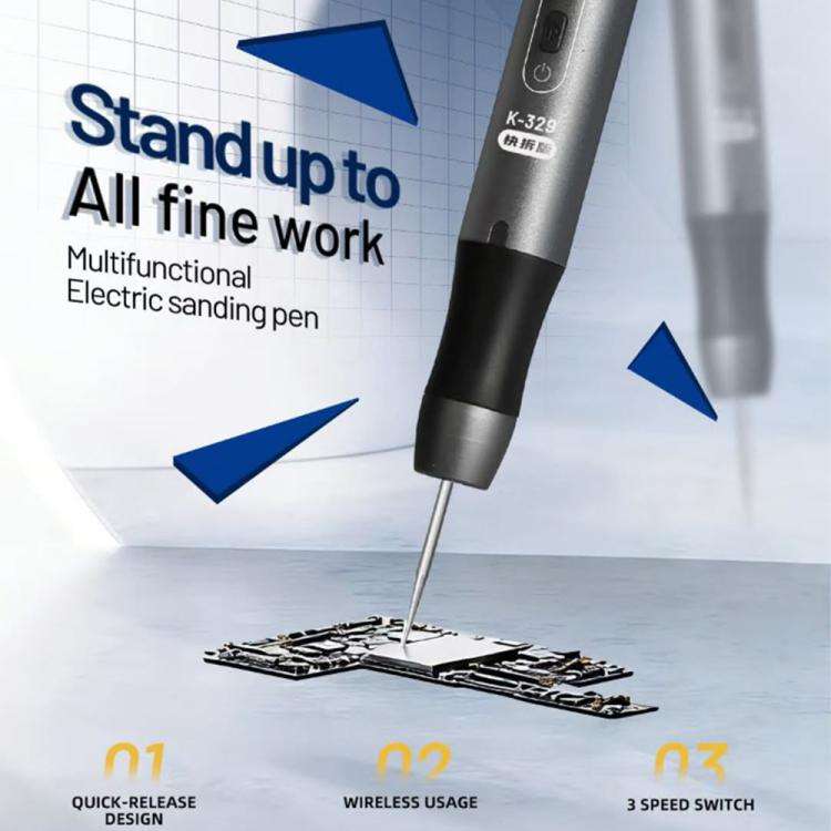 Kaisi 329 Multifunction Charging Polish Pen with 9pcs Grinding Heads