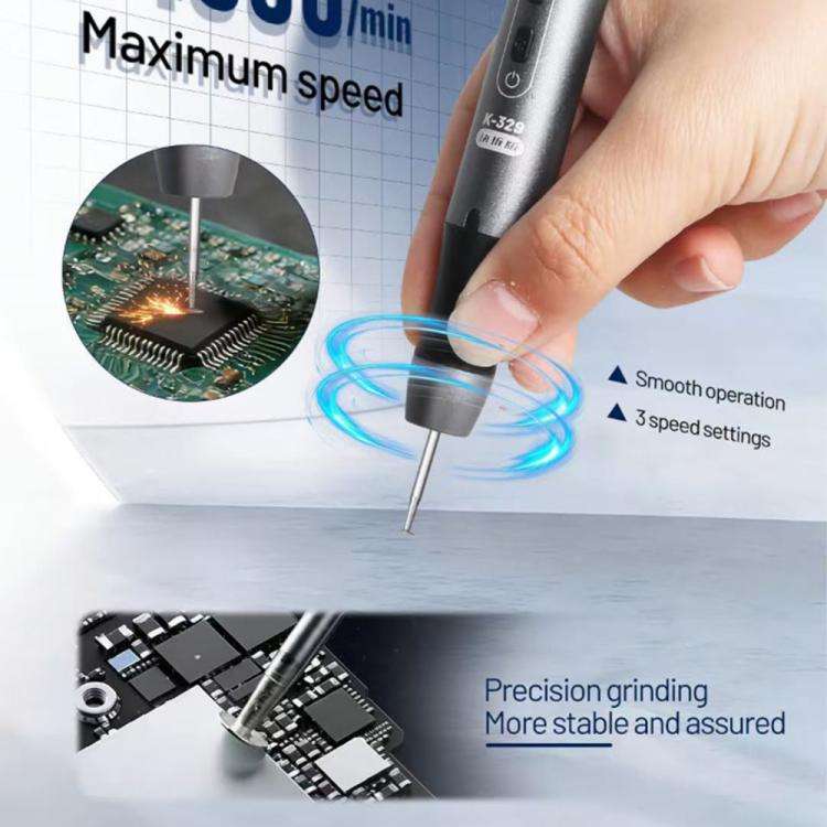 Kaisi 329 Multifunction Charging Polish Pen with 9pcs Grinding Heads