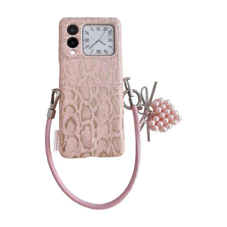 For Huawei nova Flip S Scale Texture Side Buckle Shockproof Phone Case with Strap and Heart-Shape...