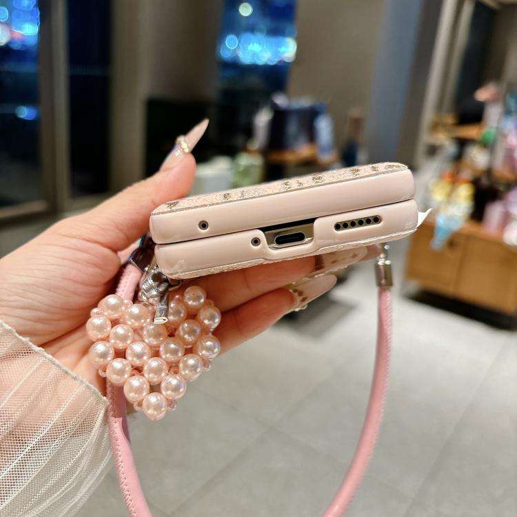 For Huawei nova Flip S Scale Texture Side Buckle Shockproof Phone Case with Strap and Heart-Shape...