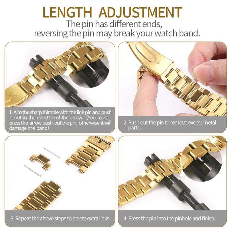 For Samsung Galaxy Watch6 44mm Tri-Beads Stainless Steel Watch Band with Full Coverage TPU Case a...