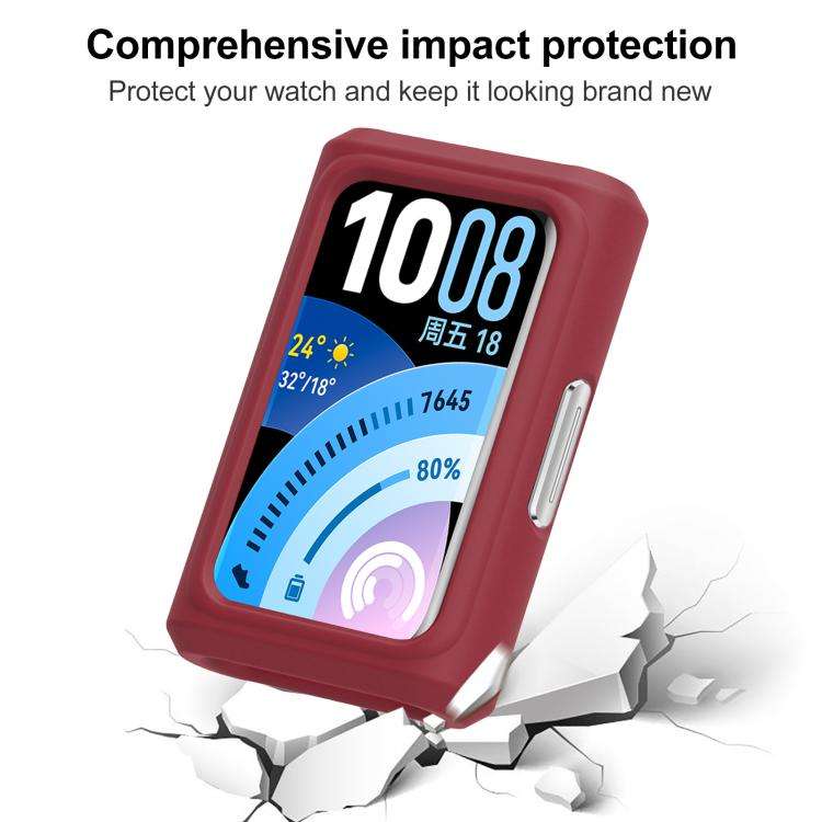 For Huawei Band 11 Pro xDfind Silicone Smart Watch Protective Case(Wine Red)