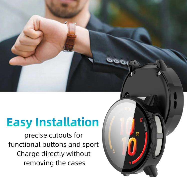 For Garmin Bounce2 xDfind Tempered Film Integrated PC Children Watch Case(Black)
