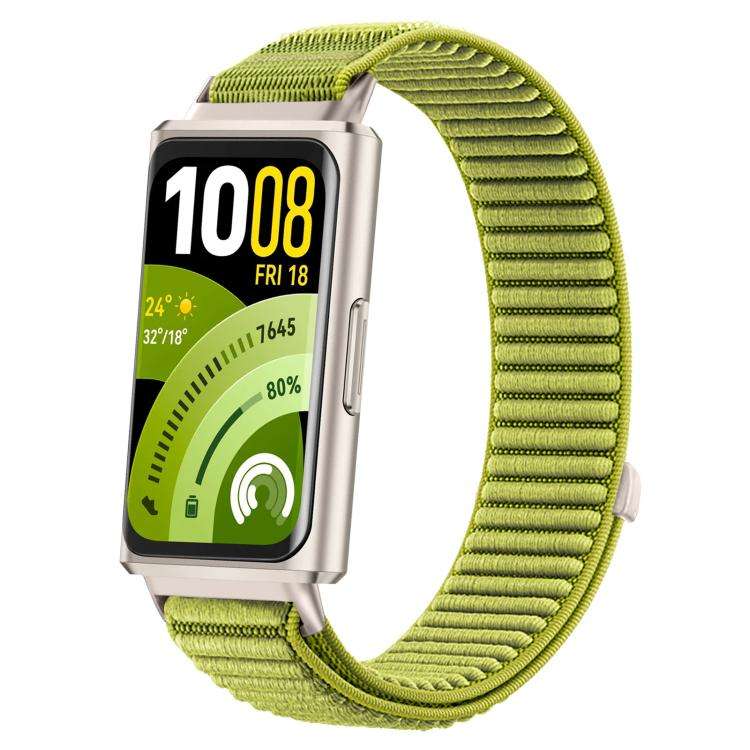 For Huawei Band 11 Pro / 11 xDfind Woven Nylon Hook And Loop Fastener Metal Interface Watch Band(...