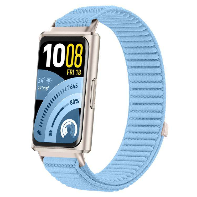 For Huawei Band 11 Pro / 11 xDfind Woven Nylon Hook And Loop Fastener Metal Interface Watch Band(...