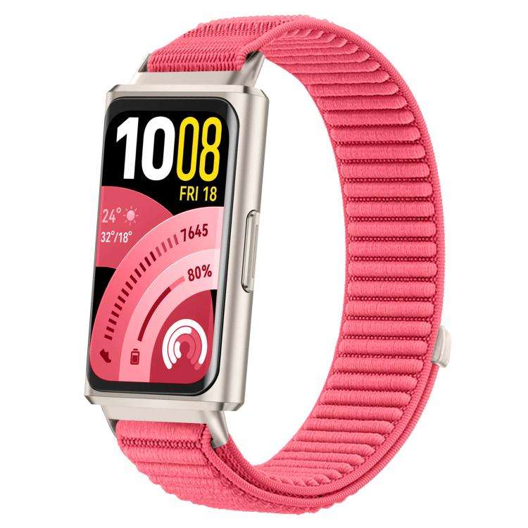 For Huawei Band 11 Pro / 11 xDfind Woven Nylon Hook And Loop Fastener Metal Interface Watch Band(...