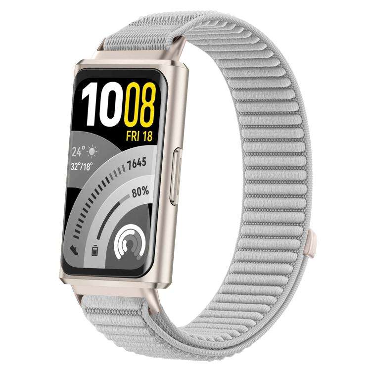 For Huawei Band 11 Pro / 11 xDfind Woven Nylon Hook And Loop Fastener Metal Interface Watch Band(...