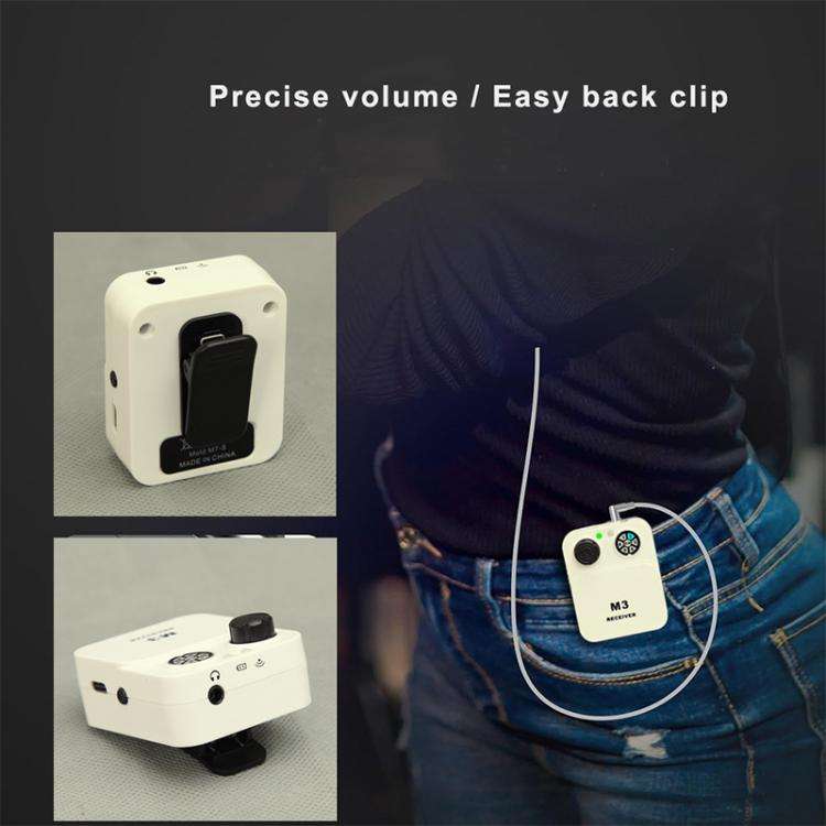 M3 Portable Wireless Monitoring Receiver with Wired Earphones(White)