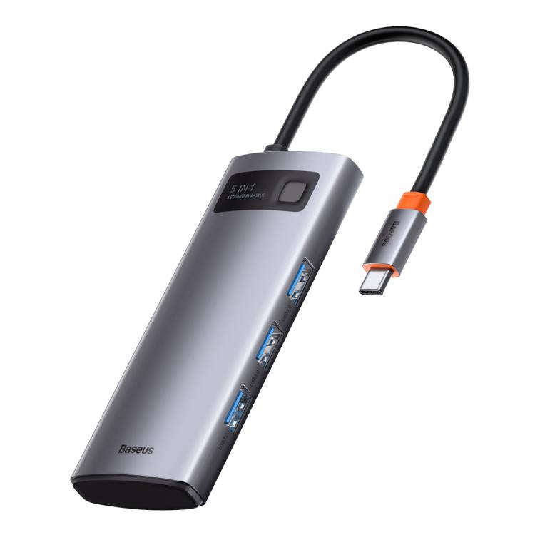 Baseus Metallic Glow Series CAHUB-CX0G 5 in 1 Multifunctional Type-C HUB Docking Station(Space Gray)